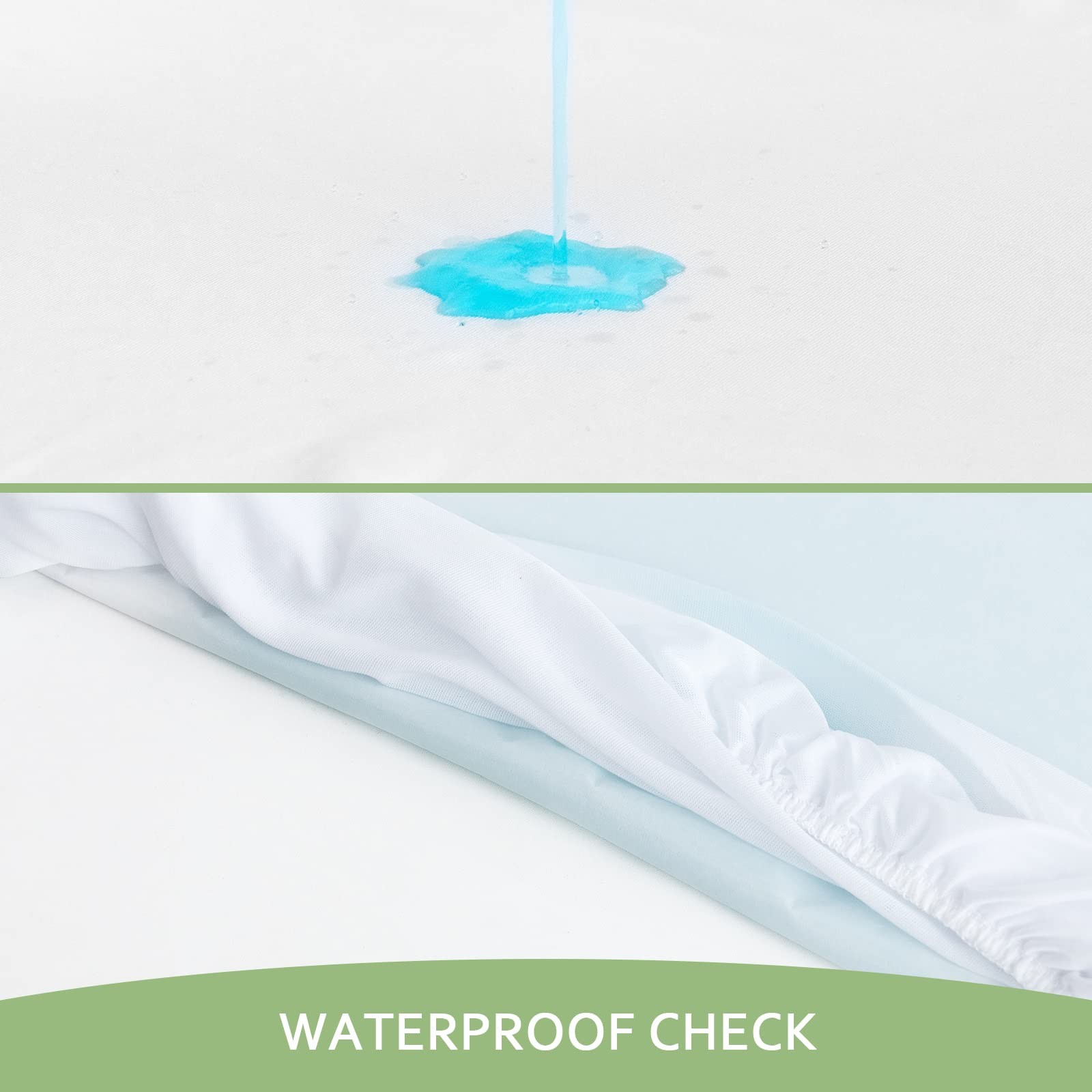 Waterproof Mattress Protector Twin Size, Skin Friendly and Twin, White