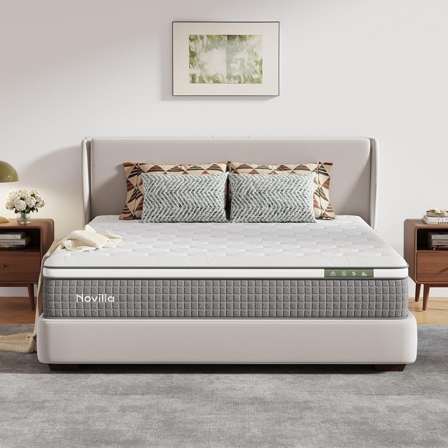 King Size Mattress 10 Inch,Hybrid Mattress King with Gel Memory Foam, Cool-To…