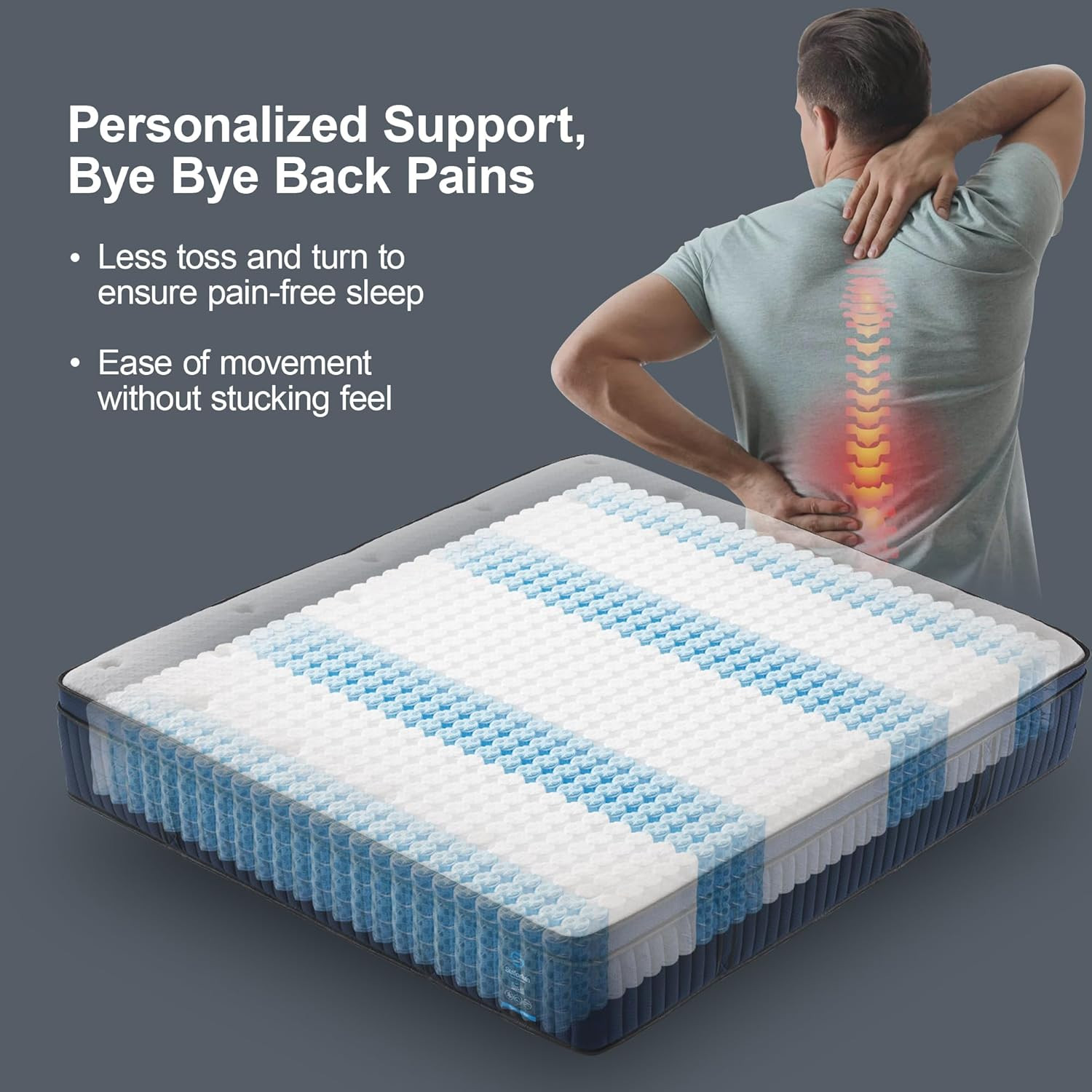 14″ Gel Memory Foam Hybrid Queen Mattress – Medium Firm, Cooling Comfort