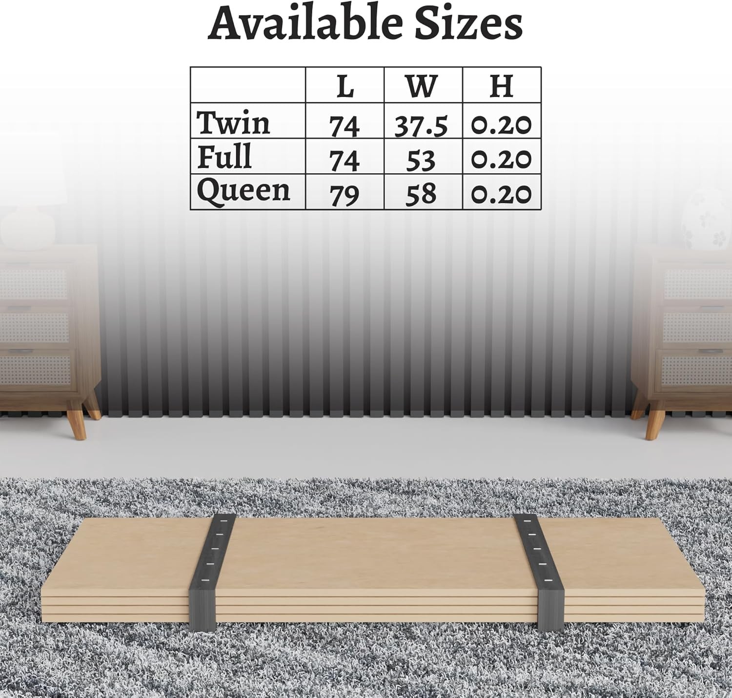 , Folding Bunkie Board – Low-Profile 74″ x 37.5″ Mattr Support