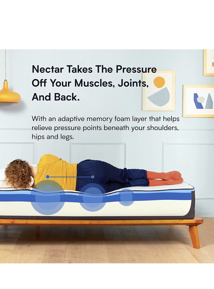Nectar Twin Mattress 12 Inch – Medium Firm Gel Memory Foam Mattress – 365 Night