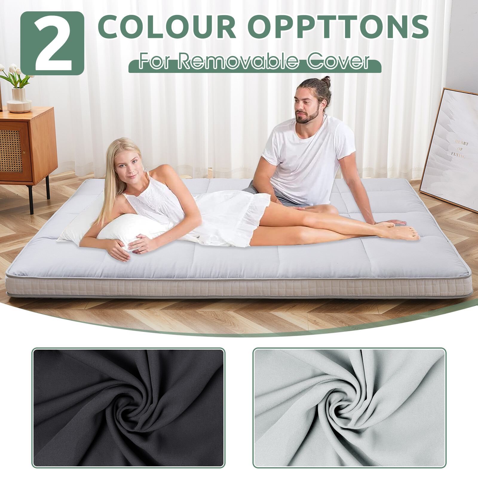 NAIZEA Floor Mattress Japanese Futon Mat Tatami Floor Cushion Twin/Full/Queen