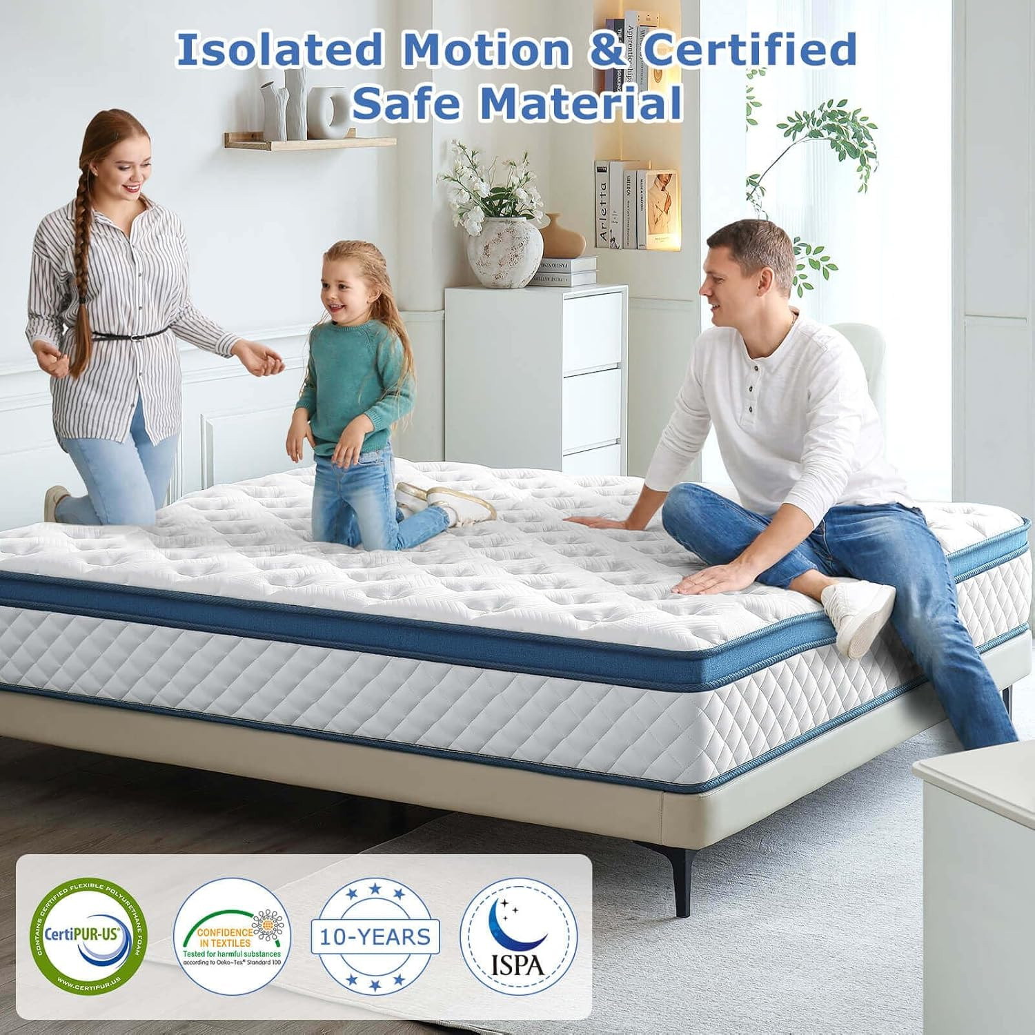 Queen Mattress, 12 Inch Medium Firm Hybrid for Queen Size Bed, Memory Foam Mattr