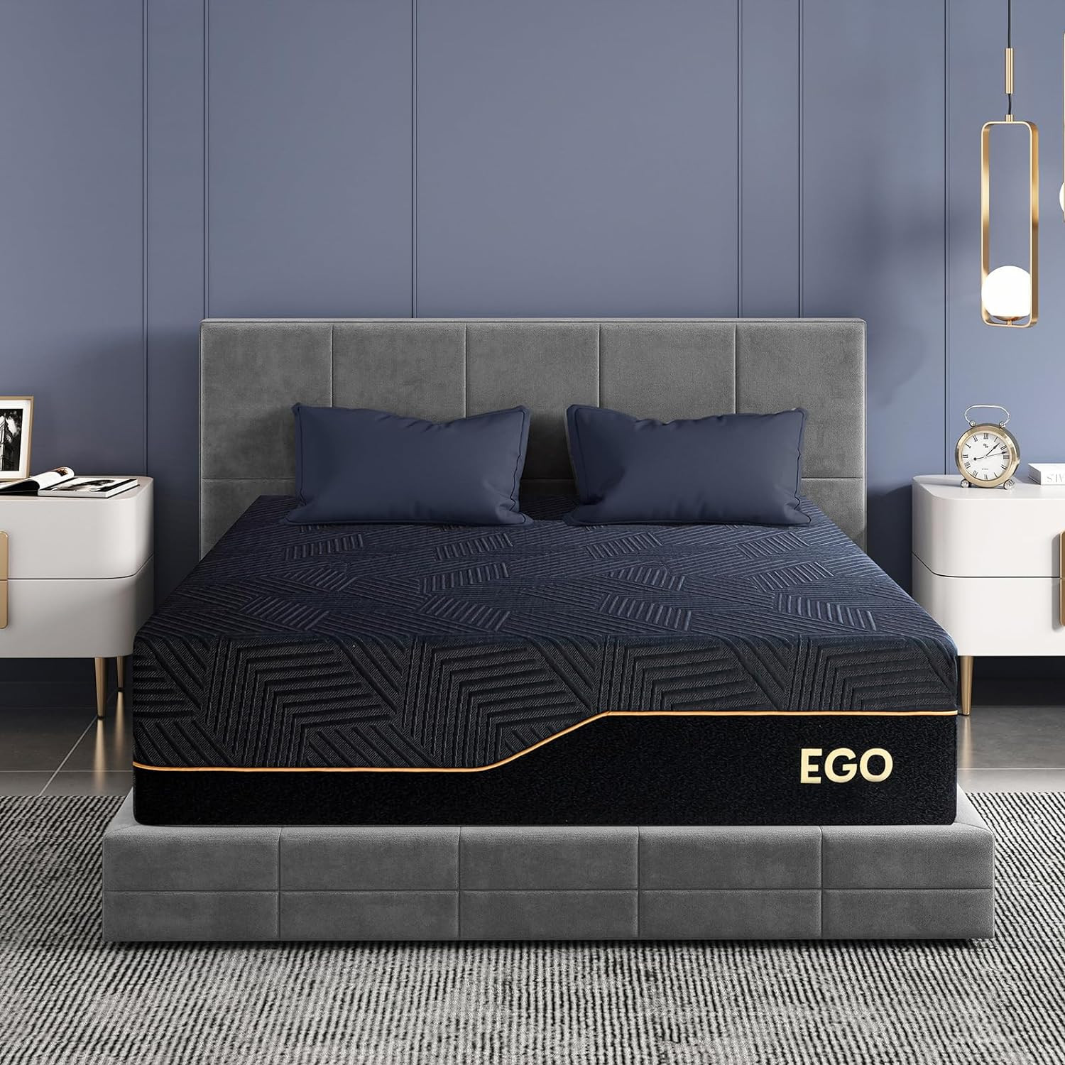 EGOHOME 14 Inch Queen Memory Foam Mattress for Back Pain, Cooling Gel Bed in a B