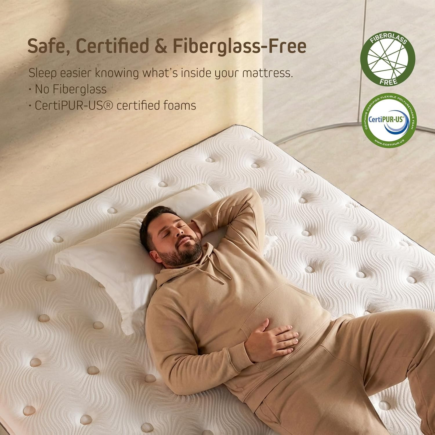 14″ King Size Hybrid Mattress – Medium-Firm Memory Foam for Comfort & Support