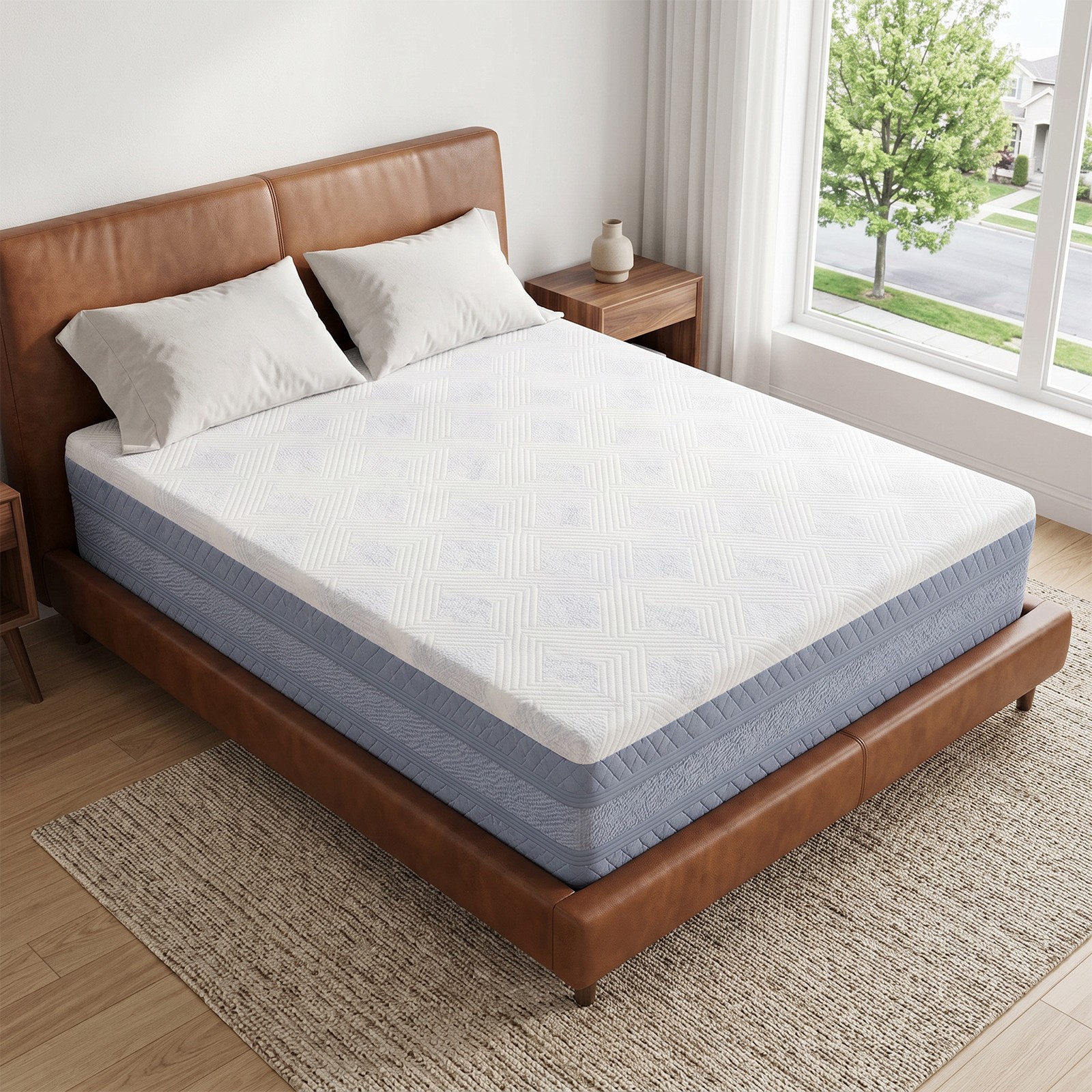 Queen Mattress 14 Inch Healthy Safe Foam Bed for Adults Kids Sleeping Use