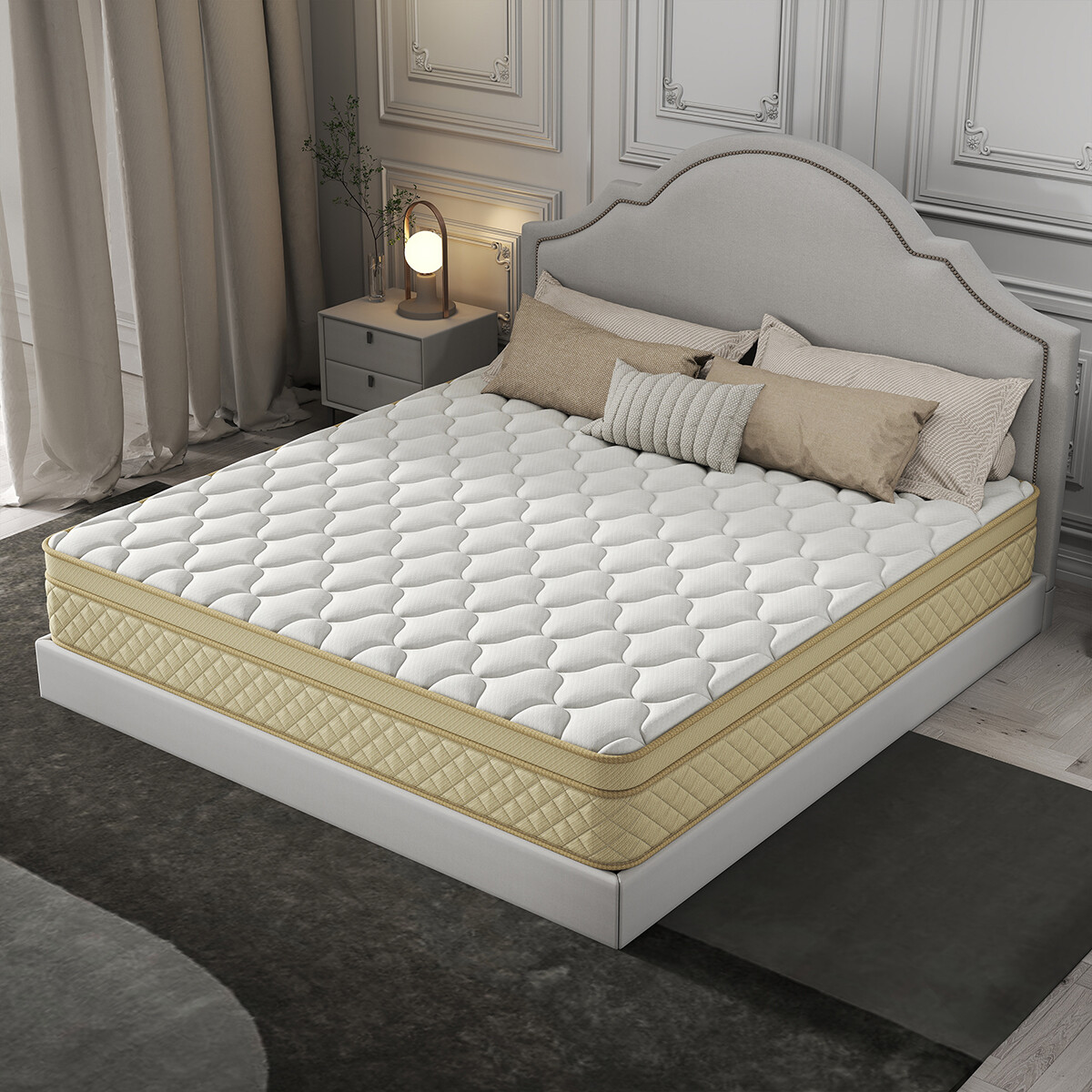 12″14″ Hybrid Mattress In A Box Gel Memory Foam Spring Twin Full Queen King Size