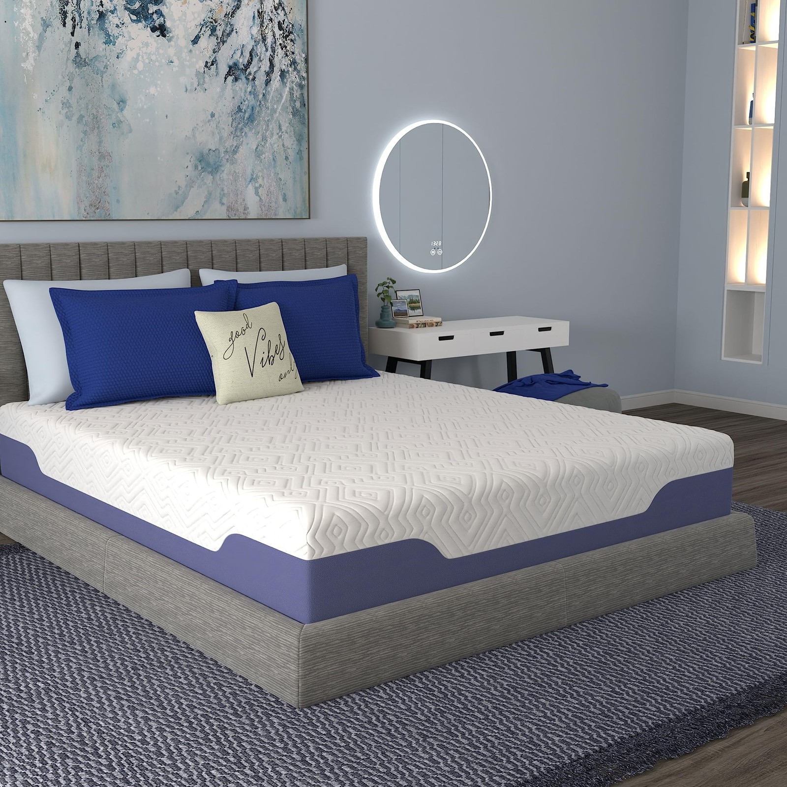 Supreme Cooling Hybrid Mattress, Innerspring and Gel Memory Foam Mattress, Fi…