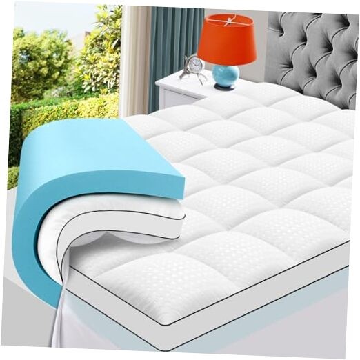 MASVIS Size Dual Layer 4 Inch Memory Foam King 2″Memory Foam+2″Mattress Topper