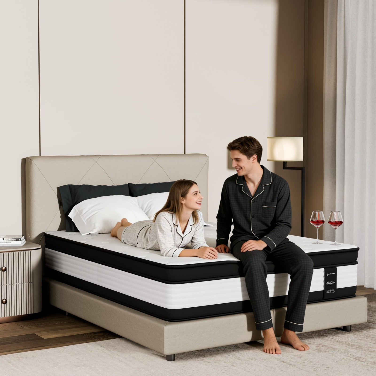 12 Inch Queen Mattress Hybrid Memory Foam with Individually Wrapped Pocket Sp…