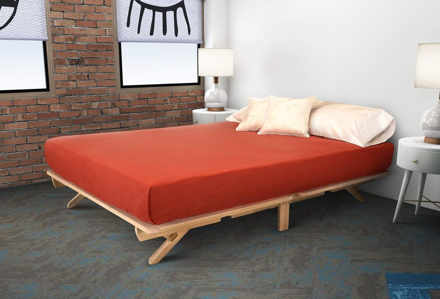 KD Fres Fold Platform Bed – Full Bed Fre – Unfinished Wood Bed Fre –