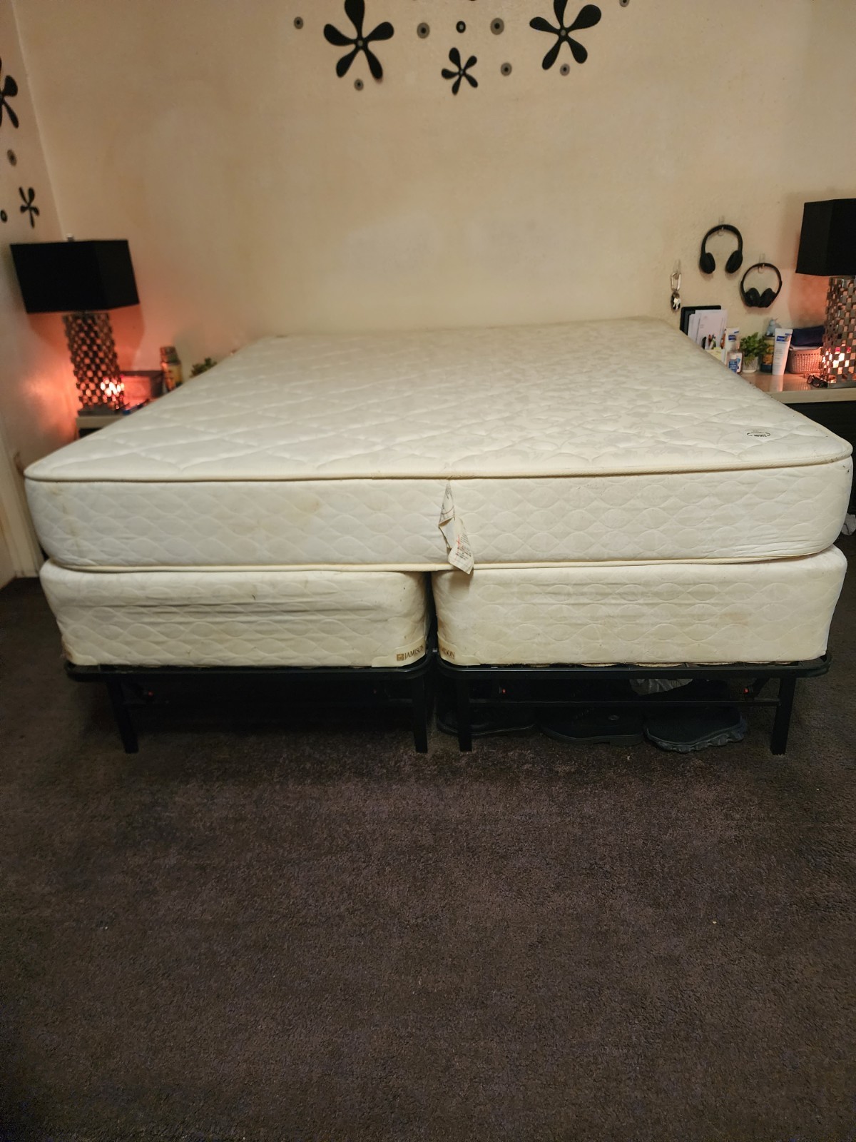 CAL KING bed, Matress, Box Springs, Frame and memory foam topper 4 Sale