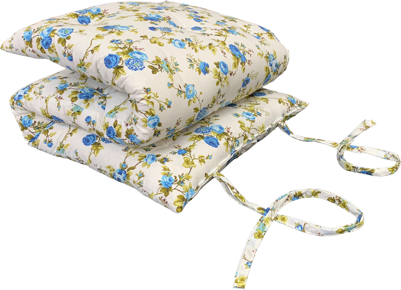 Blue Roses White Twin 3x39x80 Traditional Japanese Floor Rolling Futon Mattress