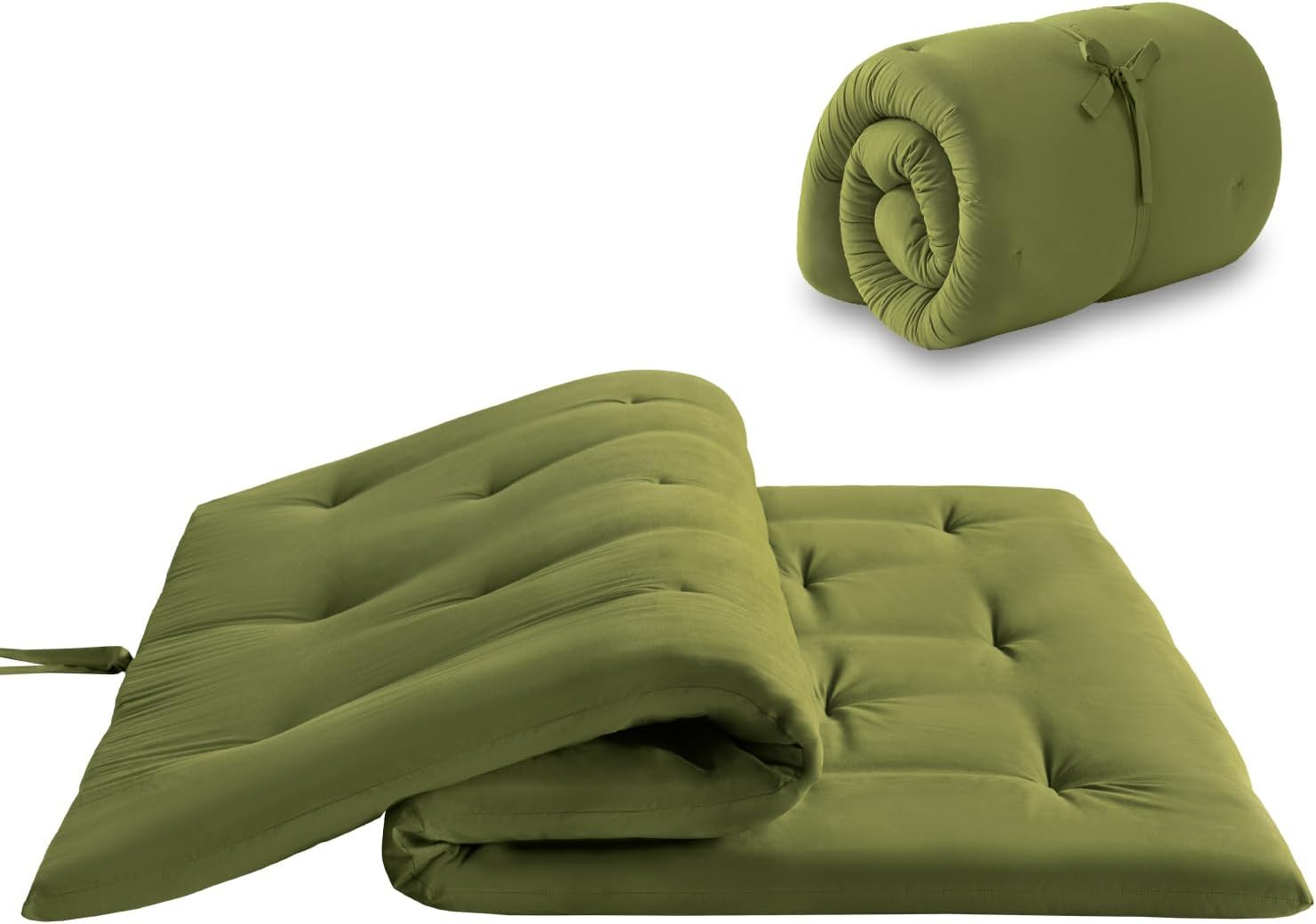 Queen Size Japanese Futon Mattress – Foldable & Portable Sleeping Pad (Green)
