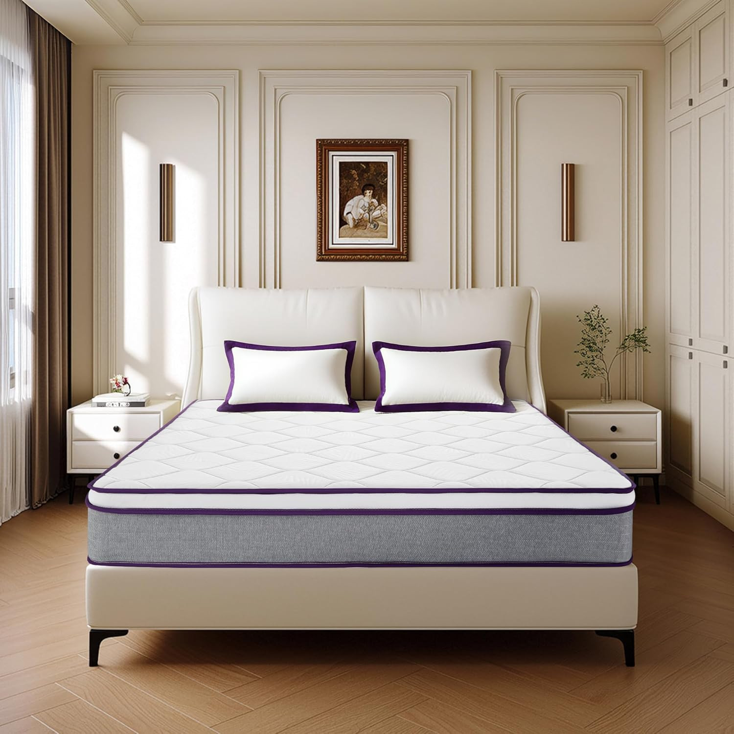 10 Inch Medium Firm Hybrid Full Mattress with Gel Foam & Pocket Springs