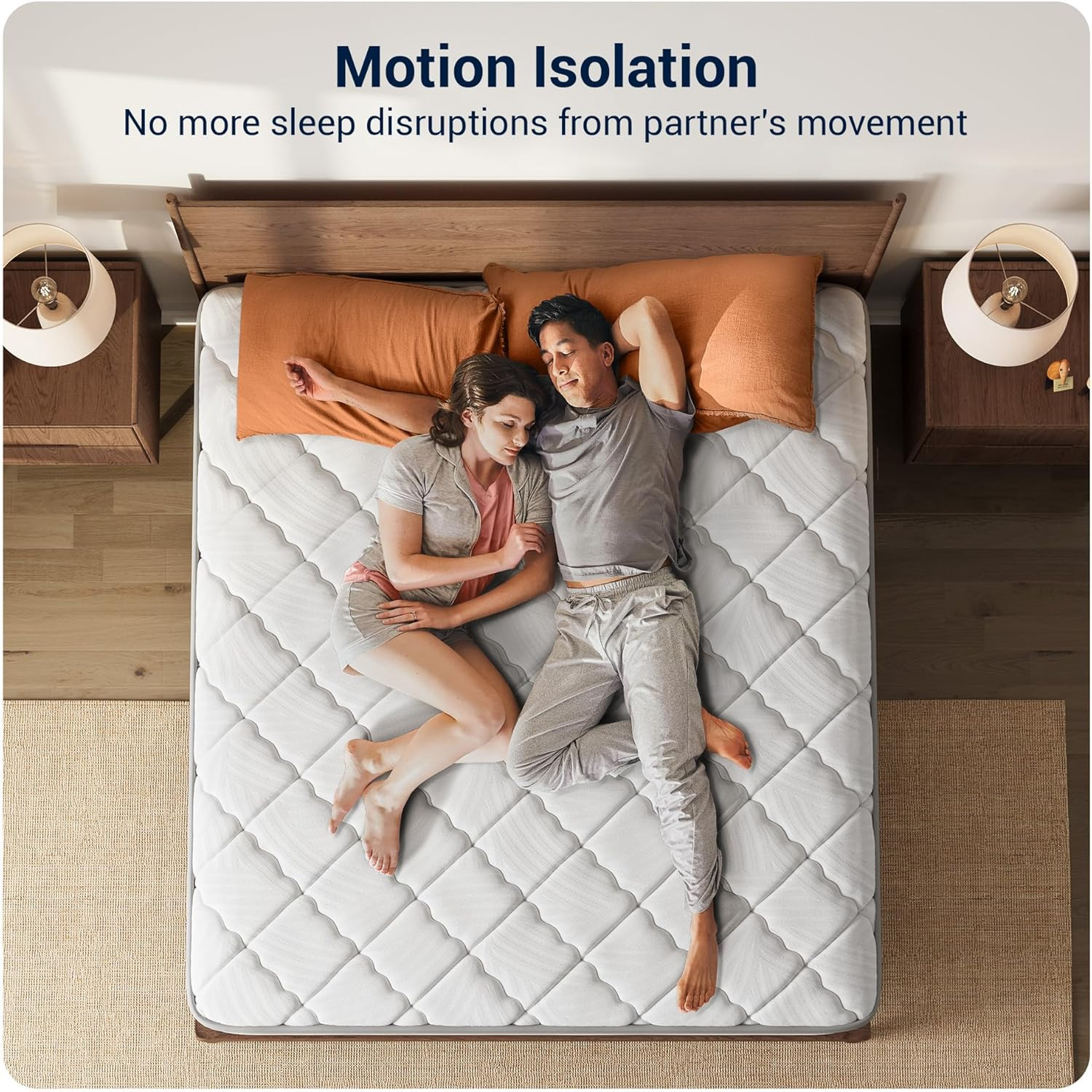 8 Inch Twin XL Hybrid Mattress Individual Pocket Springs for Motion Isolation &