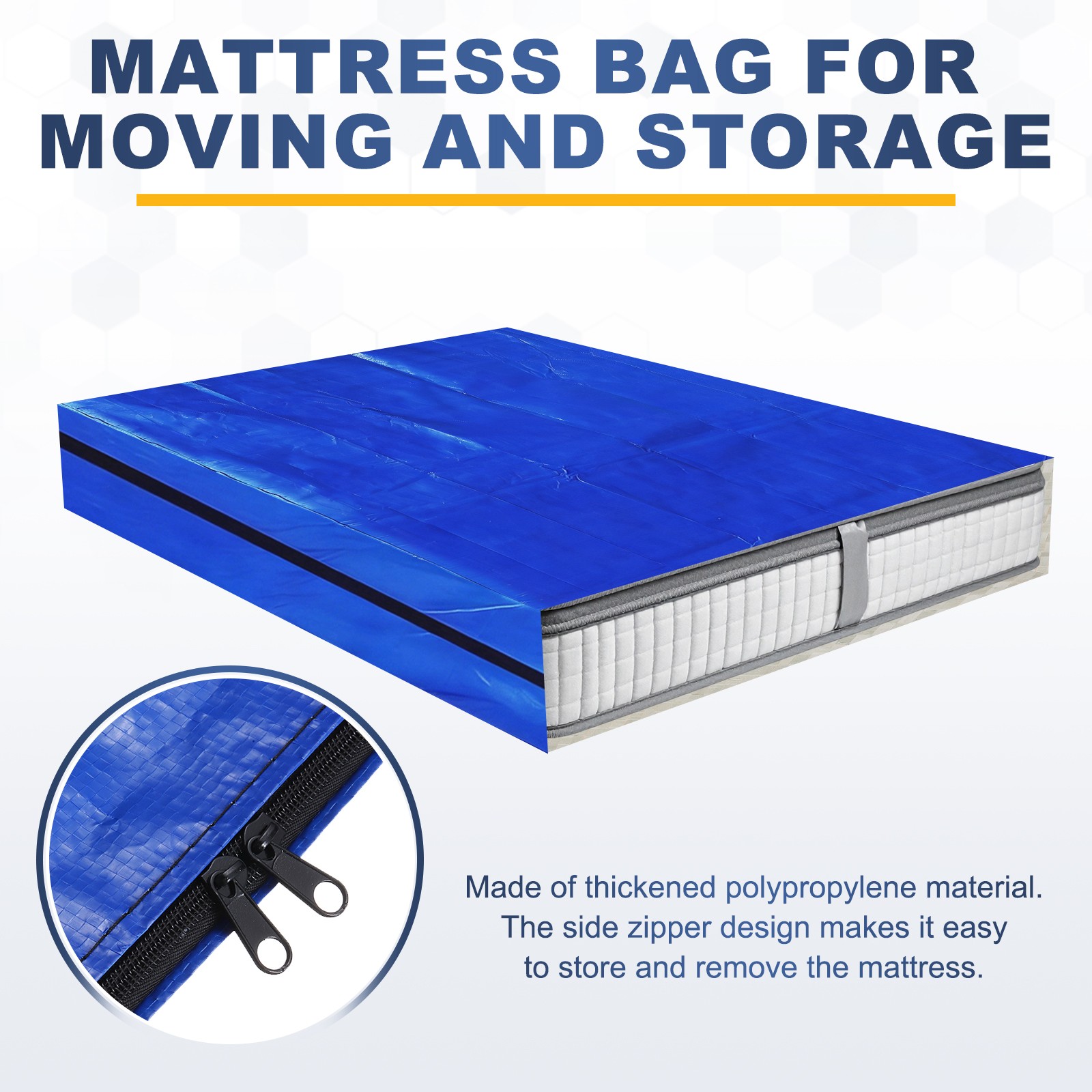 Mattress Bag for Moving and Storage, Twin Size Fit 78.7″x47.2″x11.8″, Orange