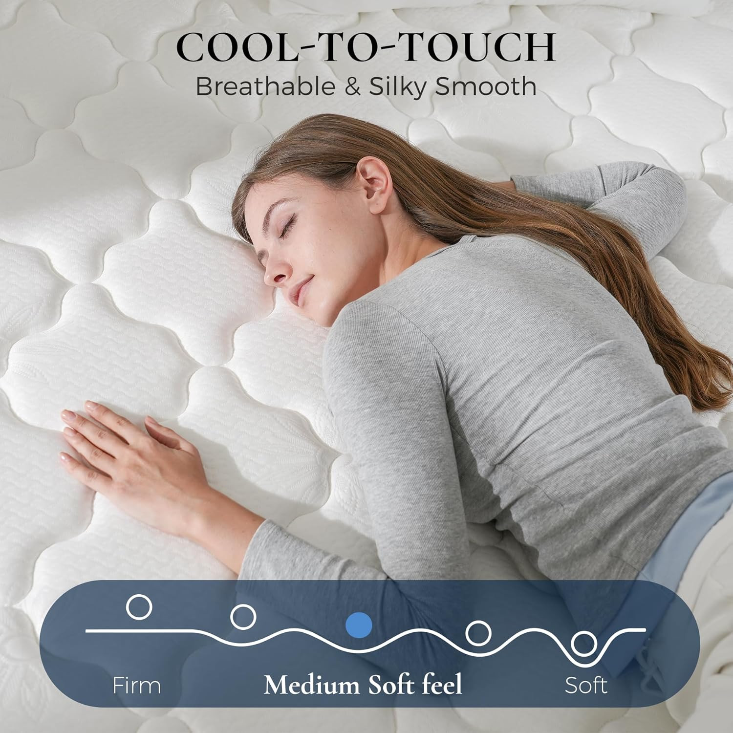14 Inch Queen Hybrid Mattress in a Box, Plush Mattress with Gel Memory Foam & In