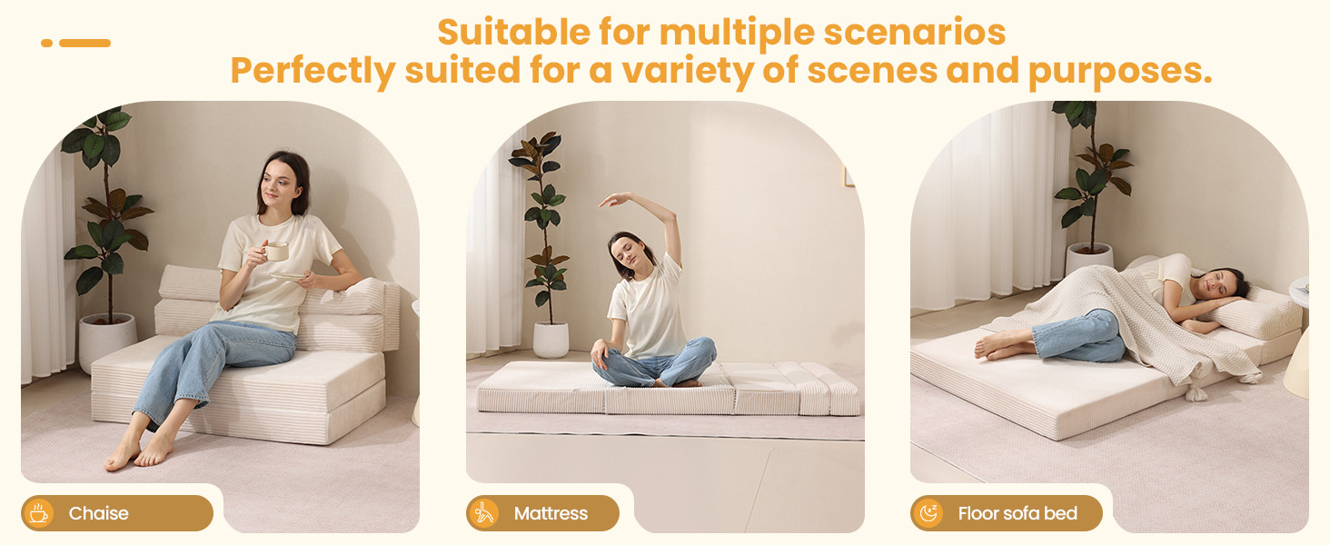 Folding Mattr Twin, Convertible Sofa Bed Foldable Futon Mattr with