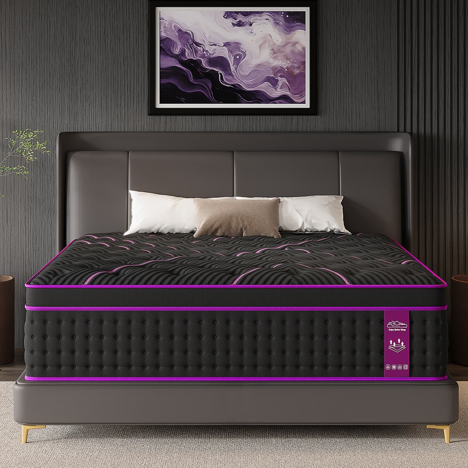 12″ Twin Full Queen King Size Gel Memory Foam Spring Mattress In A Box
