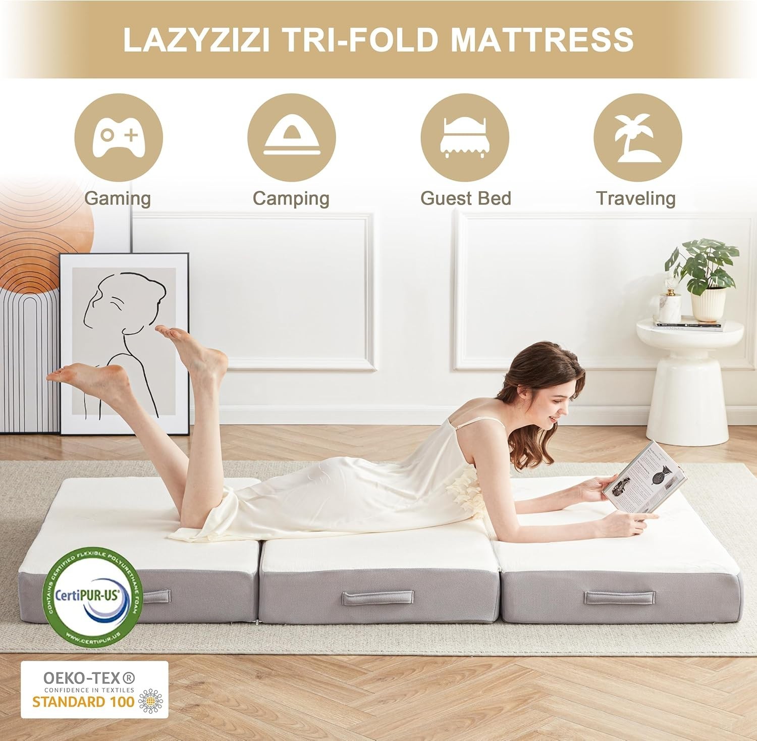 Durable 6 Inch Single Foldable Mattress – Guest Bed, Camping