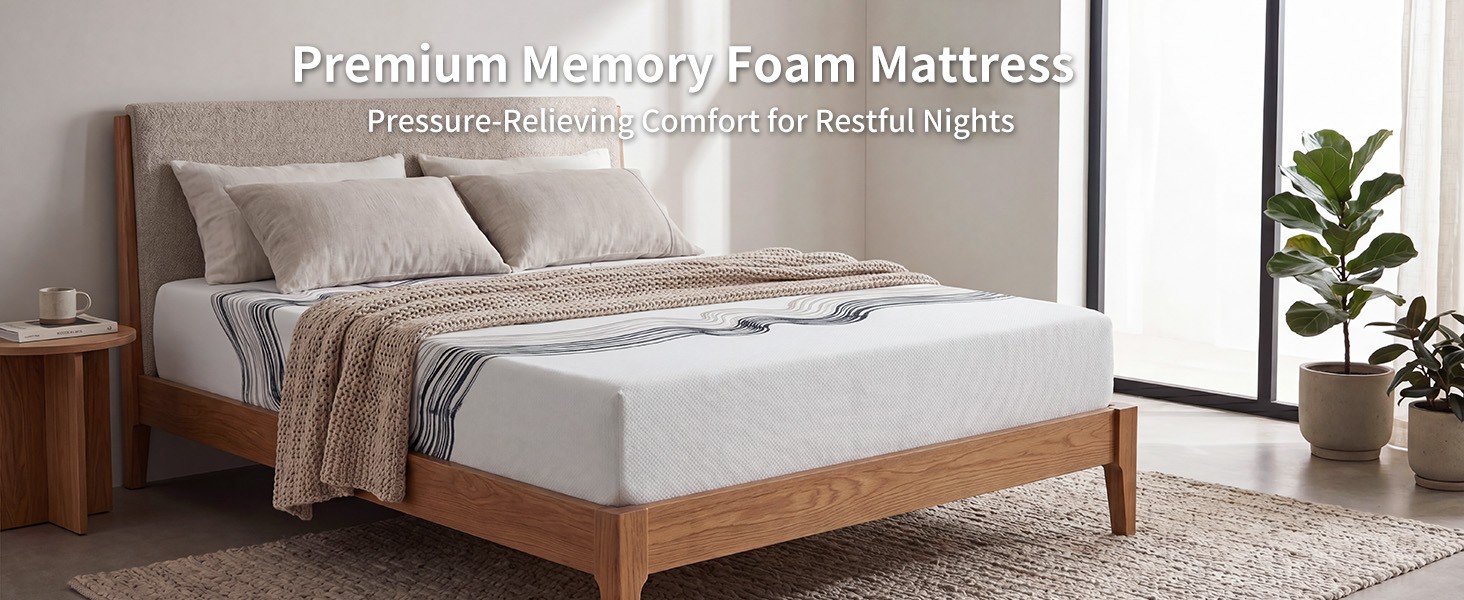 King Size Memory Foam Mattress 12 Inch for Cooling Night Sleep Comfort Support