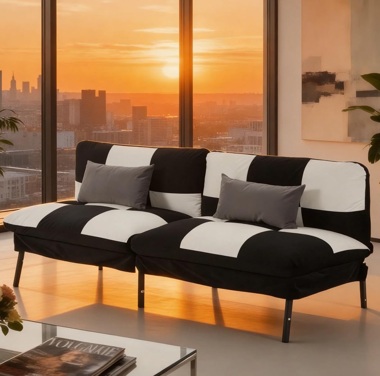 70″ Veet Convertible Sofa Bed with 5-Posit Adjustable Split Ba –