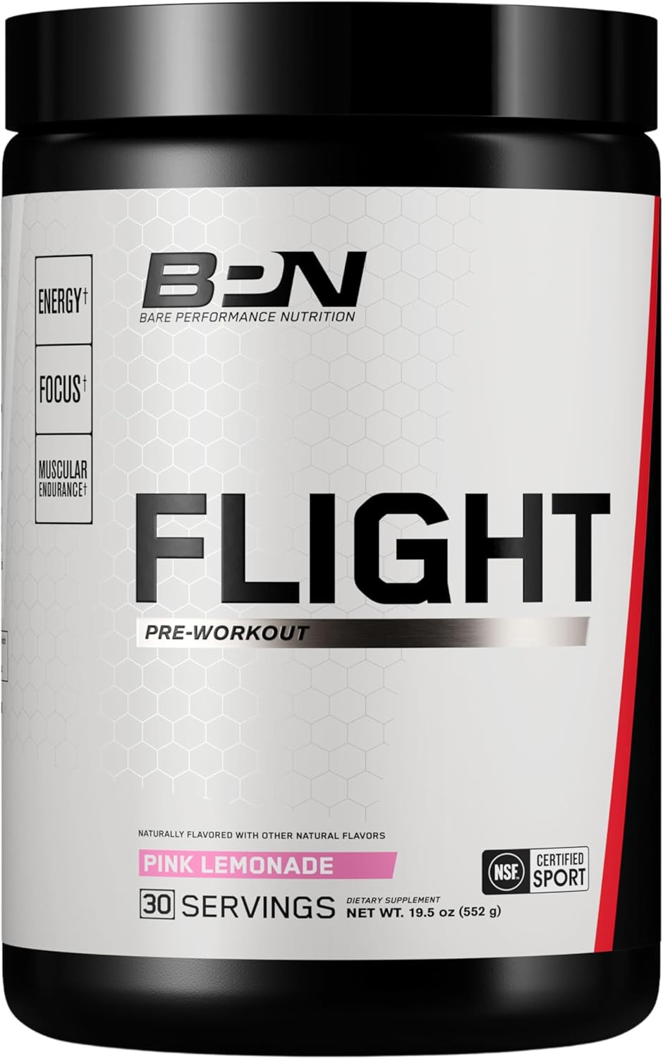 BPN Flight Pre Workout Pink Lemonade 30 Servings Energy Focus Endurance