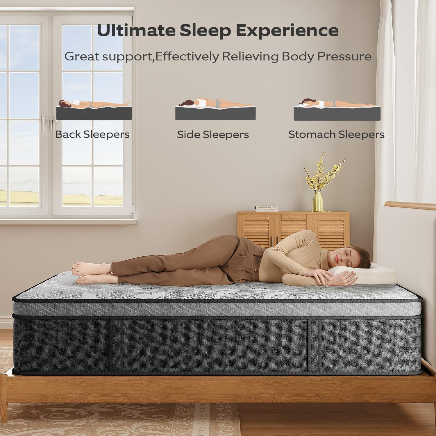 Full Size Mattress,10 Inch Hybrid Full Mattress in a Box,Memory Foam and Pocket