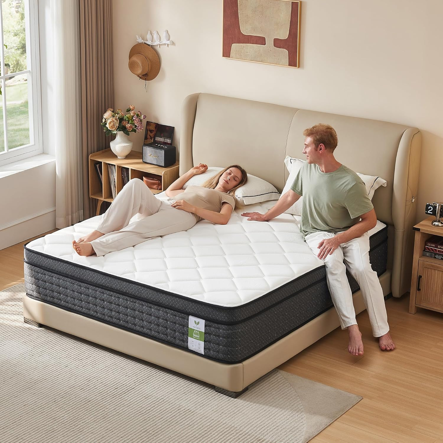 12 Inch Full Mattress in a Box: Hybrid Memory Foam Full Size Mattress for Pressu