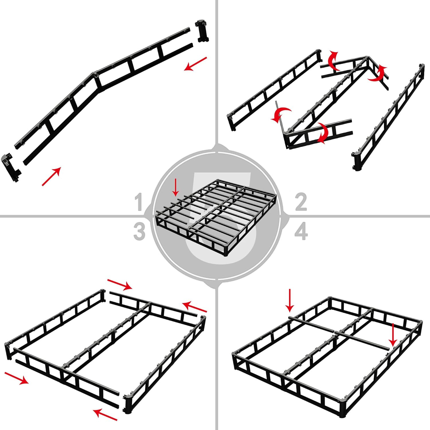 Heavy Duty King Size Box Spring, 5″ High, Easy Assembly, Noise Free