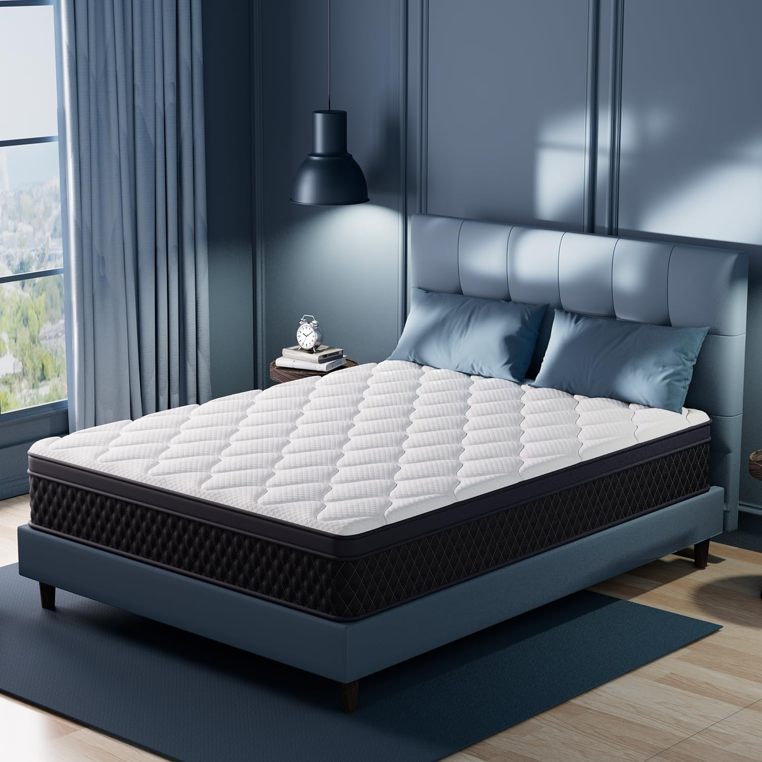 Sweetcrispy 12″ Hybrid Mattress – Medium Firm, CertiPUR-US, Queen Size