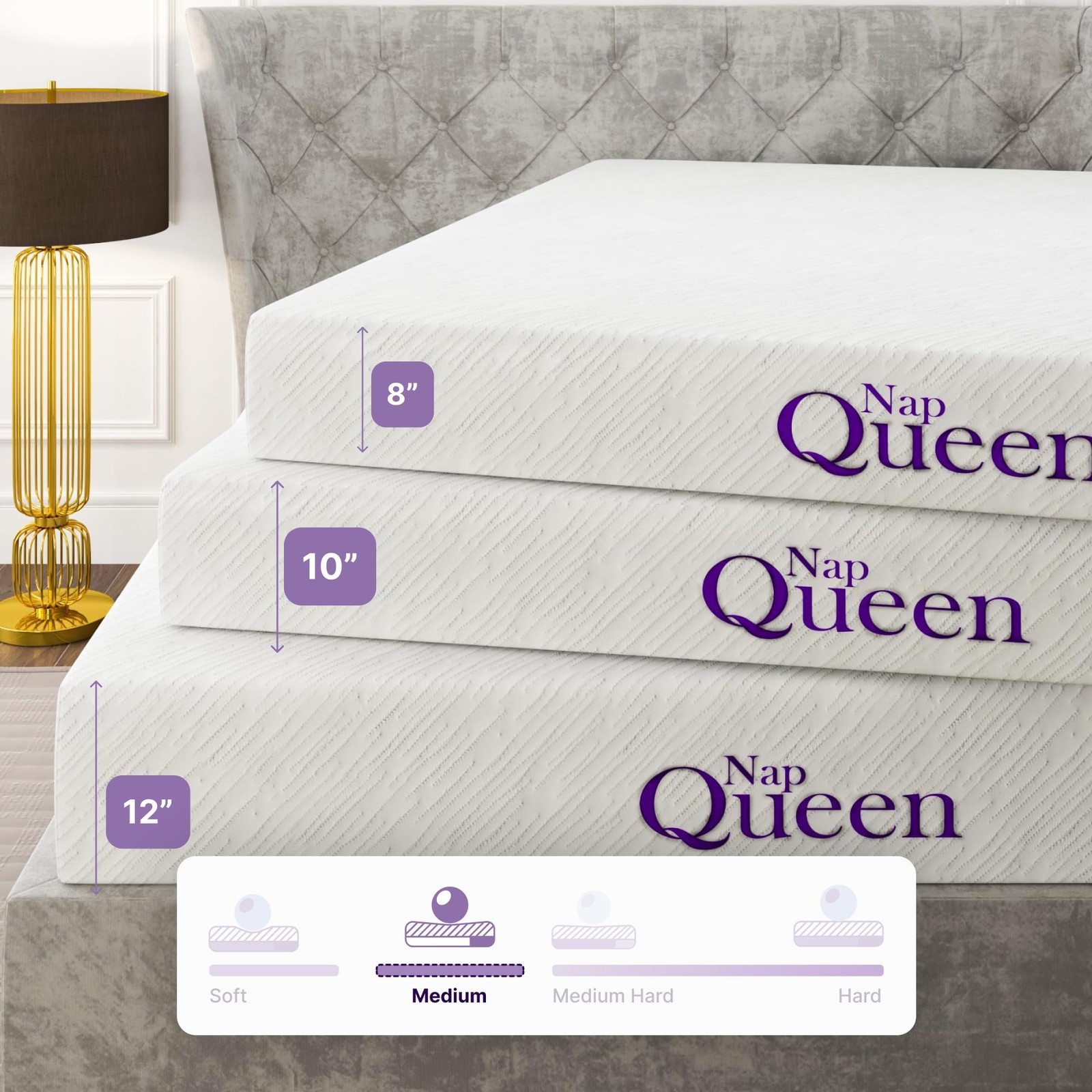 6 Inch Cooling Gel Twin Size Medium Firm Memory Foam Mattress, Bed in a Box, …