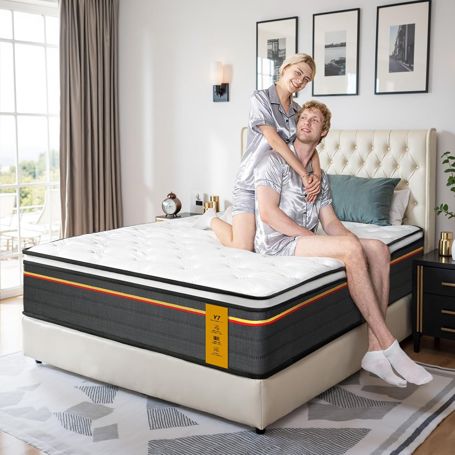 Full Mattress 12 Inch Hybrid Mattresses Full Size, Medium Firm, 100 Night Trial,