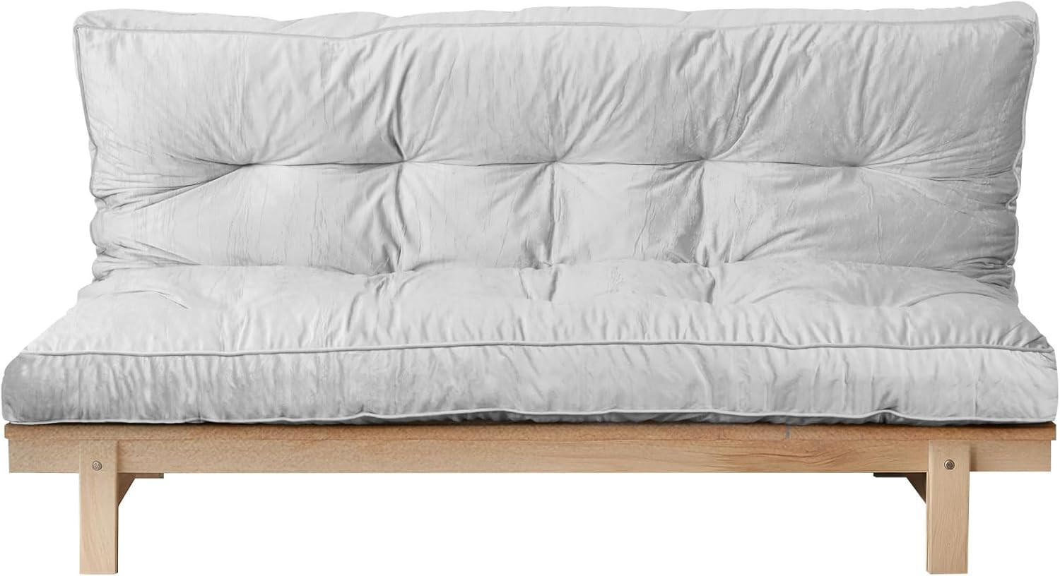Full Size 6″ Flannel Futon Mattress – Foldable High Density Foam, Gray