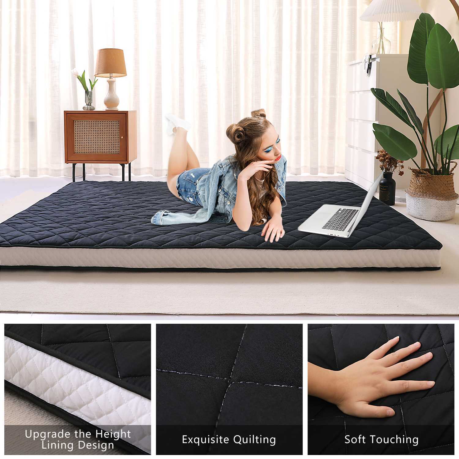 Japanese Floor Mattress Futon Mattress Foldable Mattress Roll Up Tatami 3 Sizes