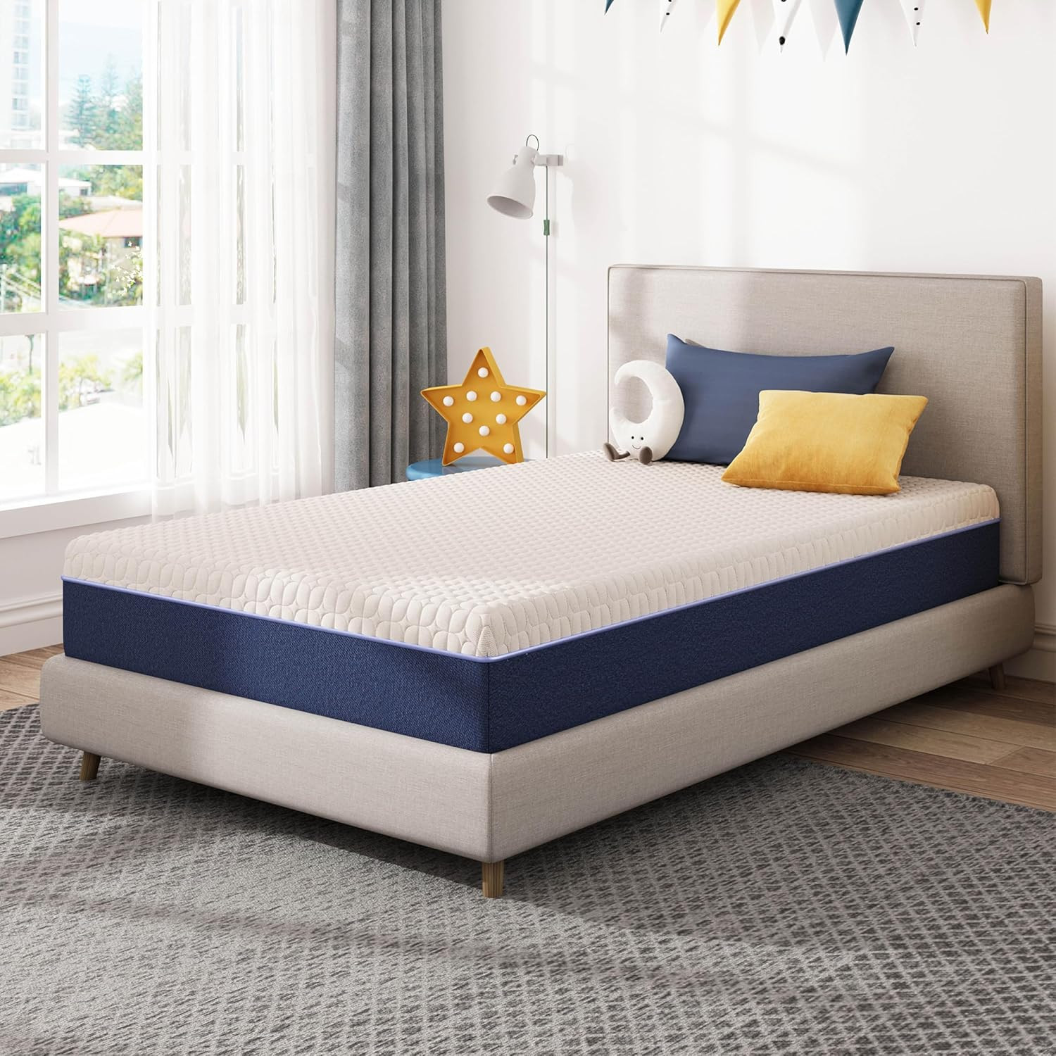 Gelsea 8 Inch Twin Size Mattress for Kids, Gel Cooling Memory Foam Mattress in a