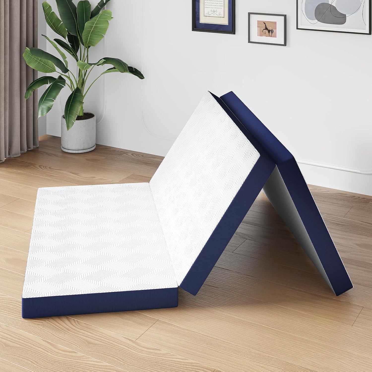 Foldable Mattress Single Folding Mattress 4 Inch Memory Foam Trifold Mattress