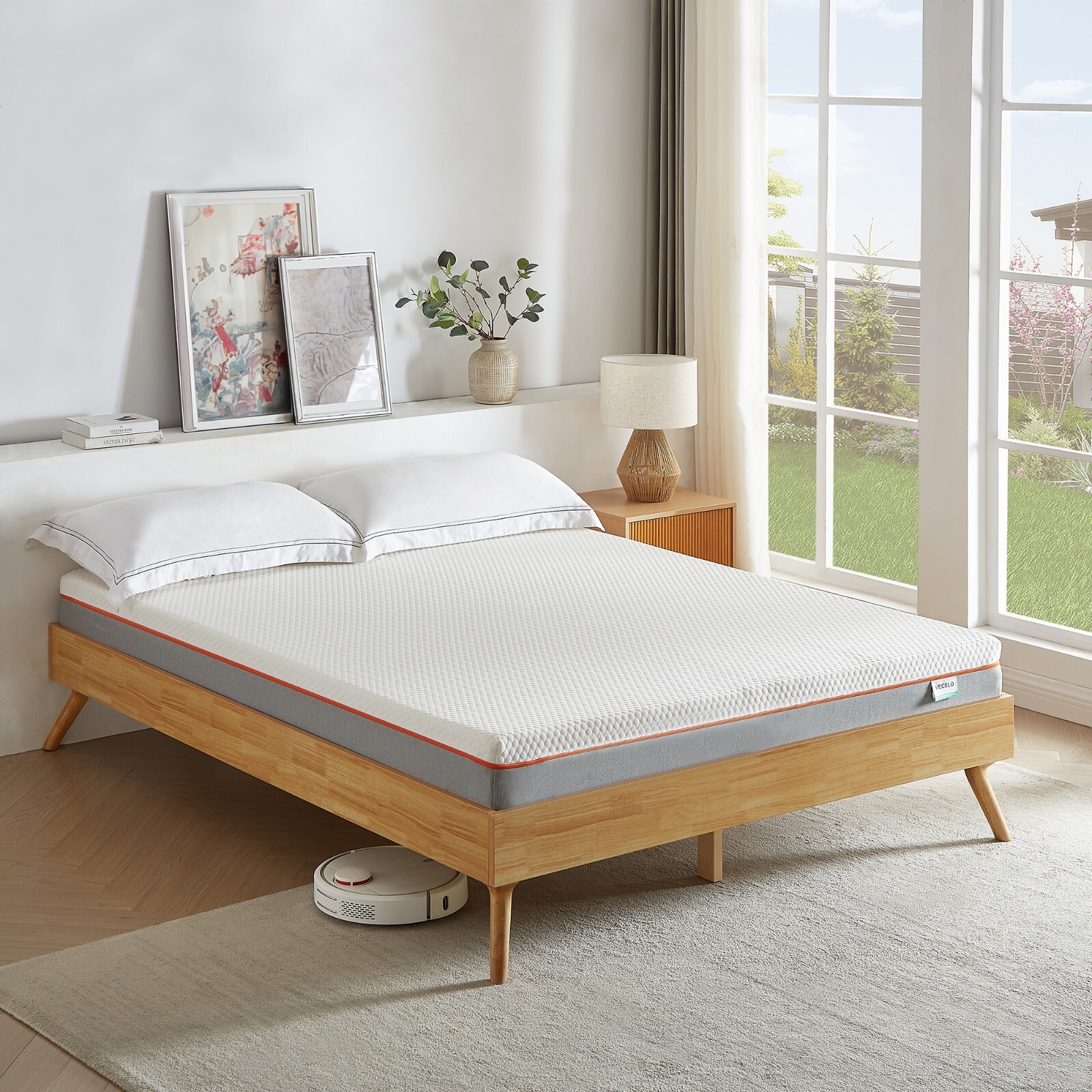 VECELO 8 Inch Mattress Charcoal Infused Memory Foam Medium Firm Pressure Relieve