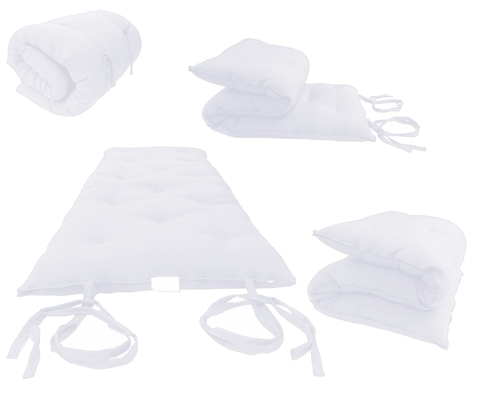 Full Size Traditional Japanese Floor Rolling Futon Mattresses 3x54x75, White