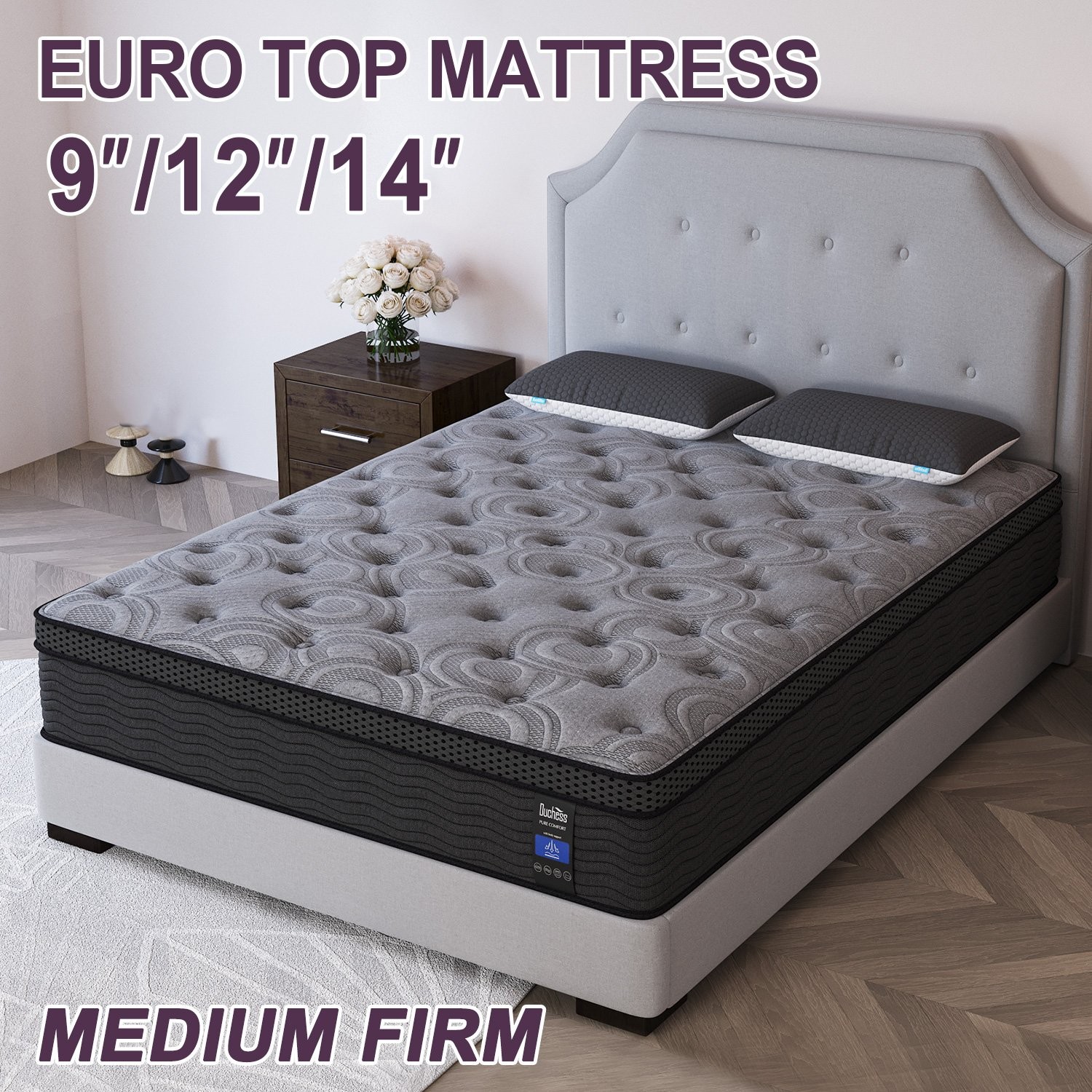 9″12″14″Gel Memory Foam Hybrid Spring Mattress Twin Full Queen King in A Box
