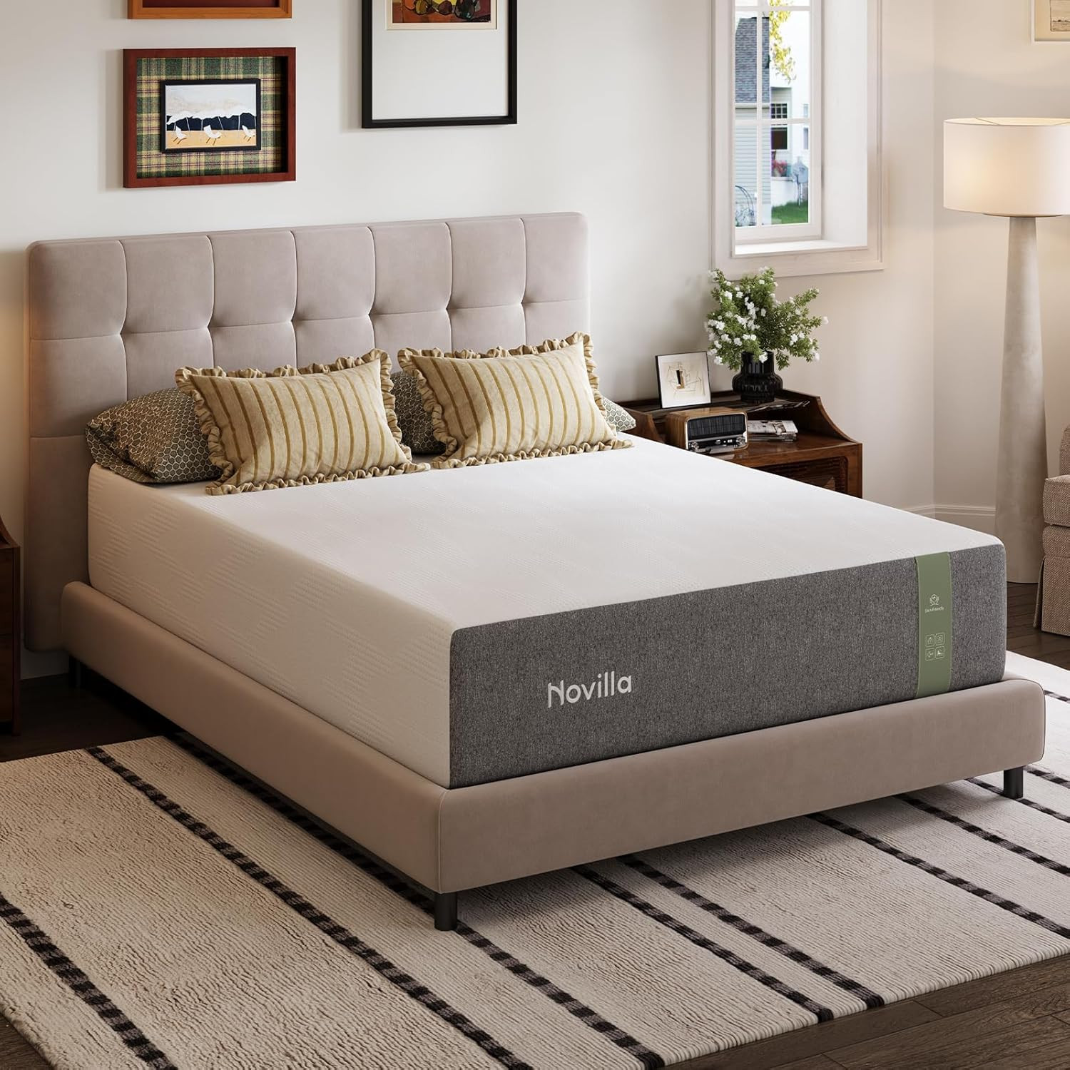 10 Inch Full Size Mattress, Mattress in a Box with Nanogel Memory Foam for Cool