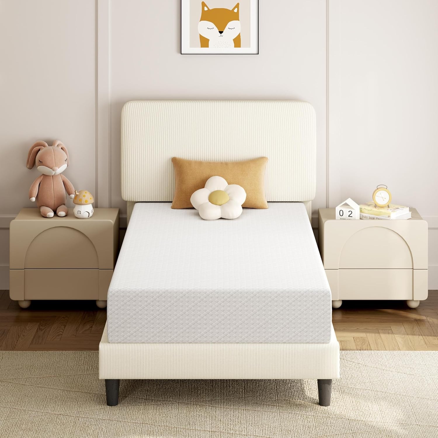8 Inch Twin Mattress 3 Foam Layer Cooling Gel Memory Foam Mattresses Green Tea