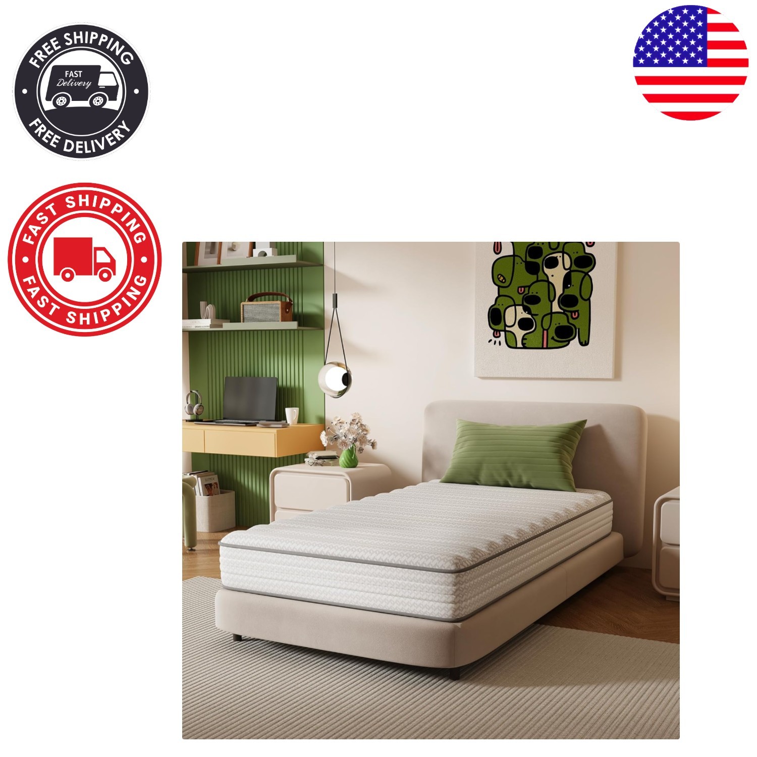 8 Inch Twin XL Mattress with SmartS Coil | Pressure Relief for Growing Bodies