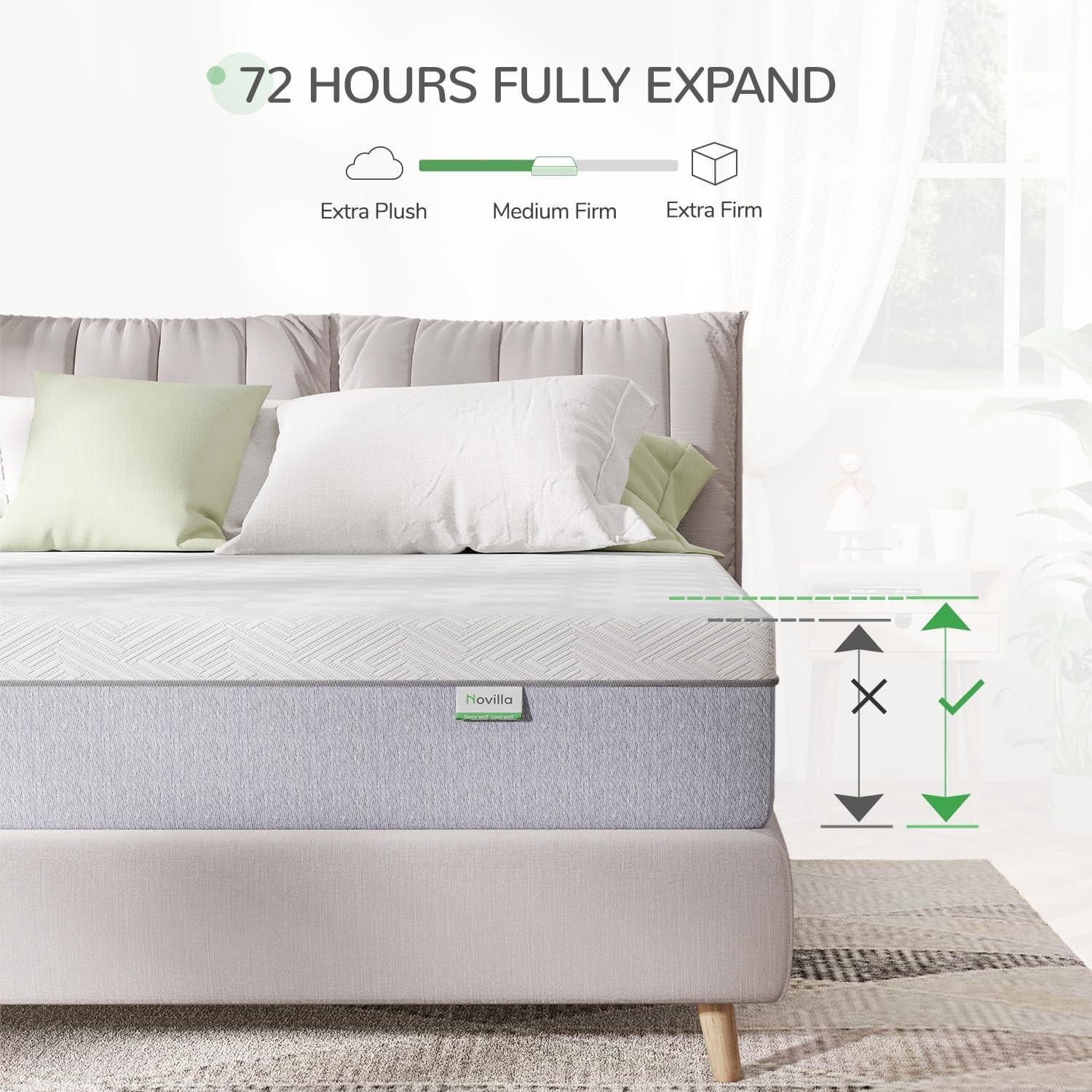 Queen Memory Foam Mattress 10 Inch Gel Support Pressure Relief CertiPUR-US Ce…