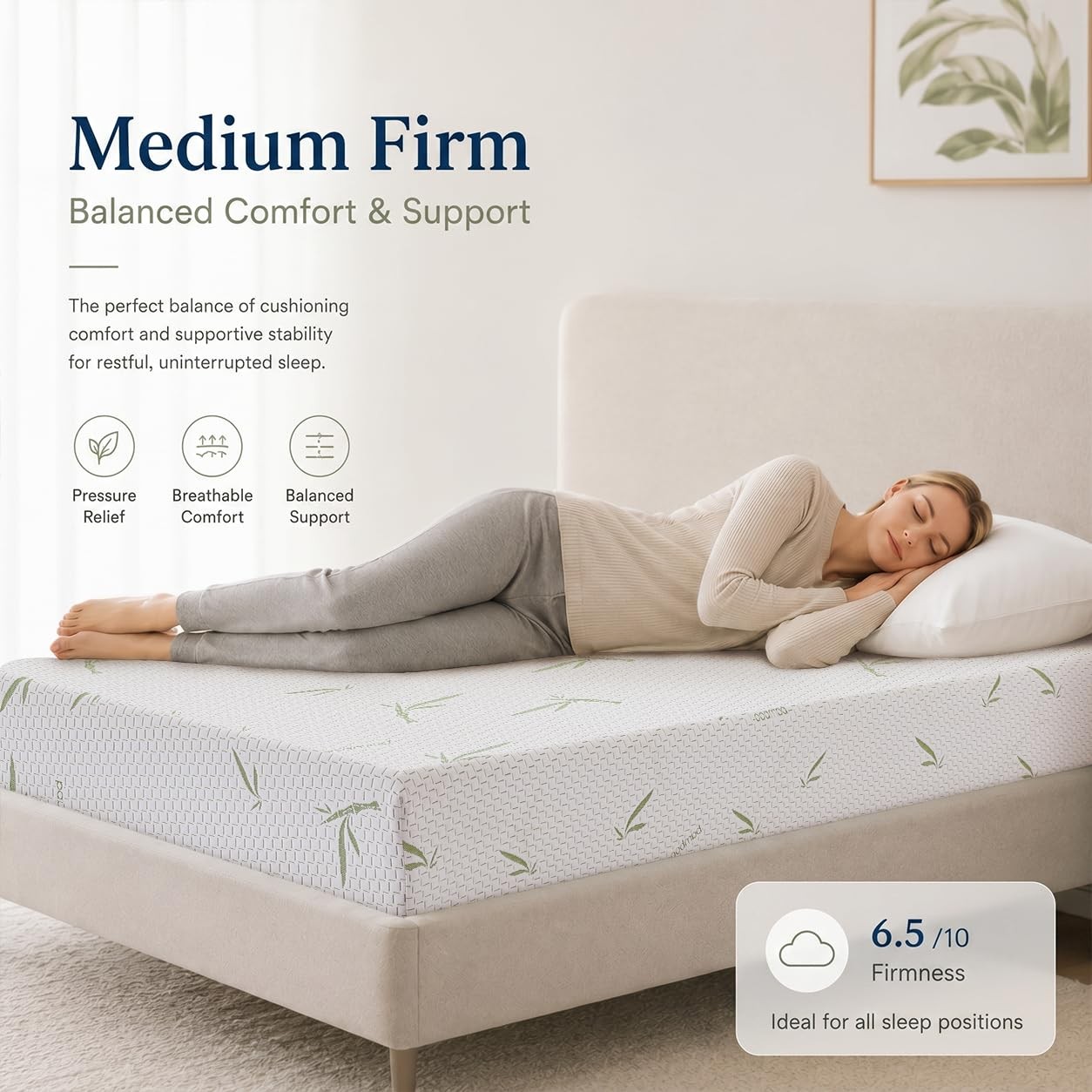 IULULU Twin Mattress 8 Inch Green Tea Gel Memory Foam Mattress Breathable Cover