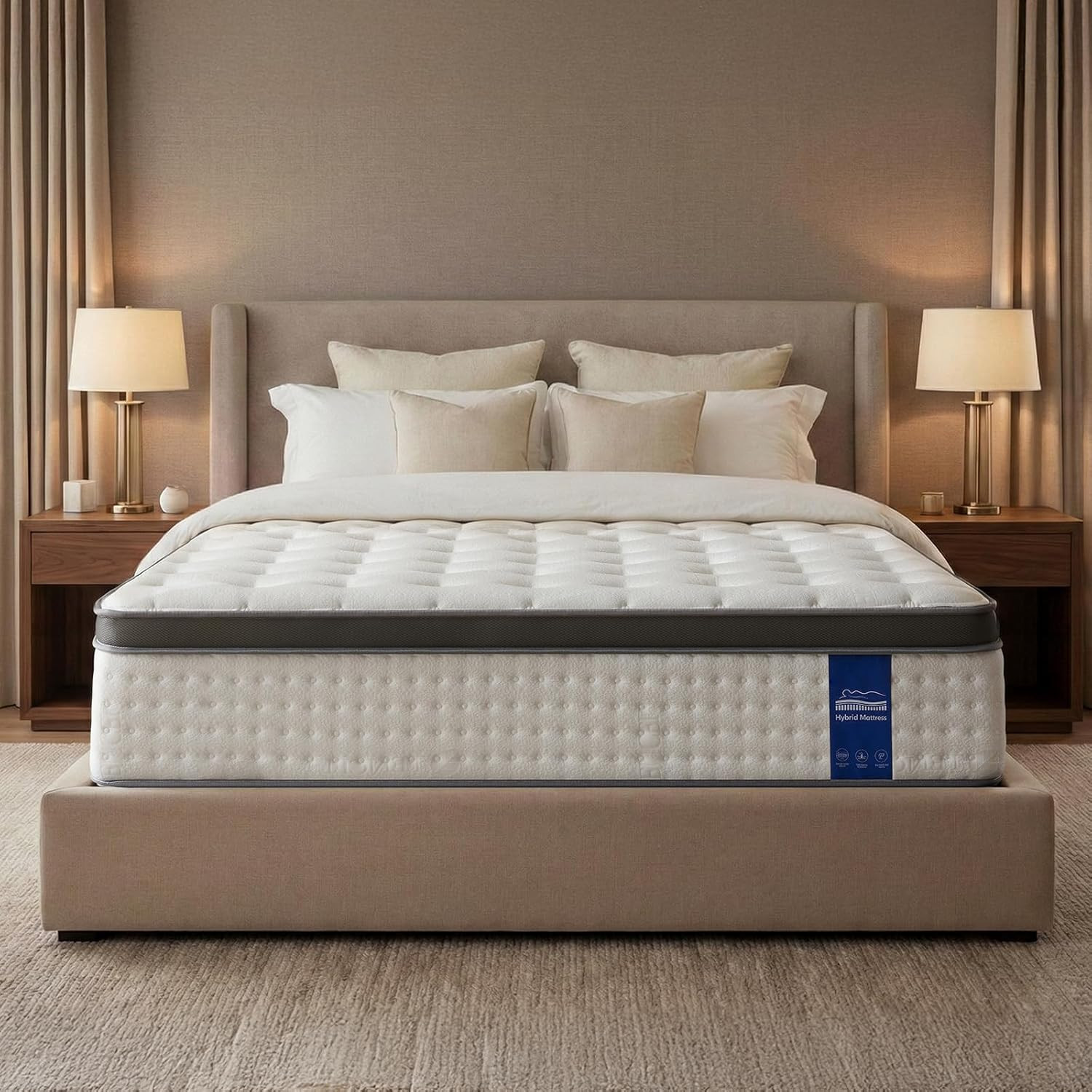 Dinbooonlux Queen Size Mattress,12 Inch Hybrid Queen Mattress in a Box with Memo