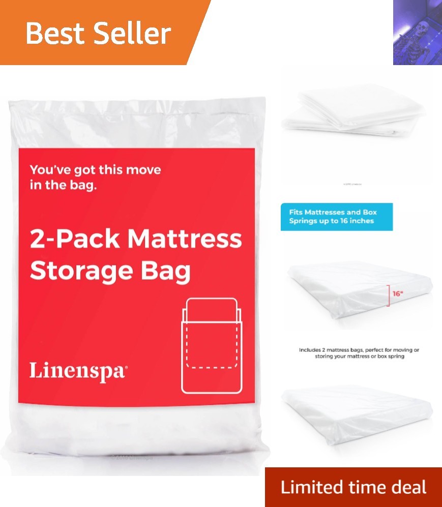 Durable Plastic Mattress Bags – Twin/Twin XL 2-Pack for Safe Transport & Storage