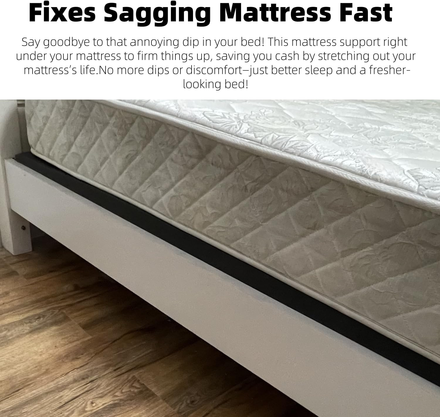 50D High-Density Sponge Sagging Mattress Support – 2” Thick Black Bed Board for