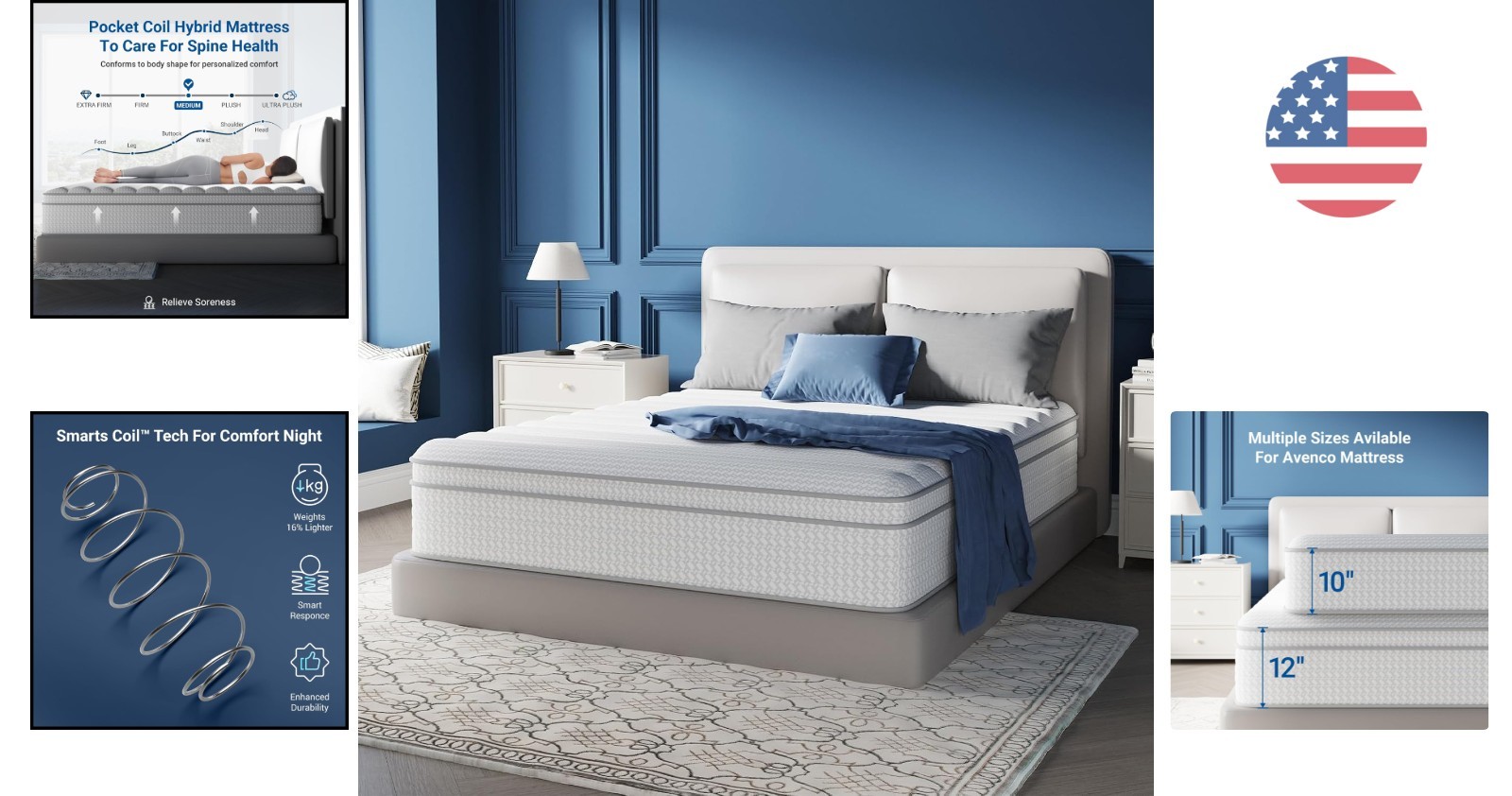 Smart Coil 10» Twin Mattress for Pressure Relief & Stress-Free Sleep Experience